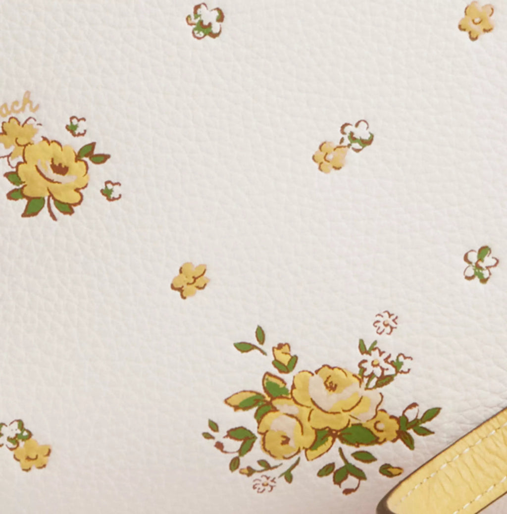 NWT Coach Mini Rowan Leather File Bag With Floral Print