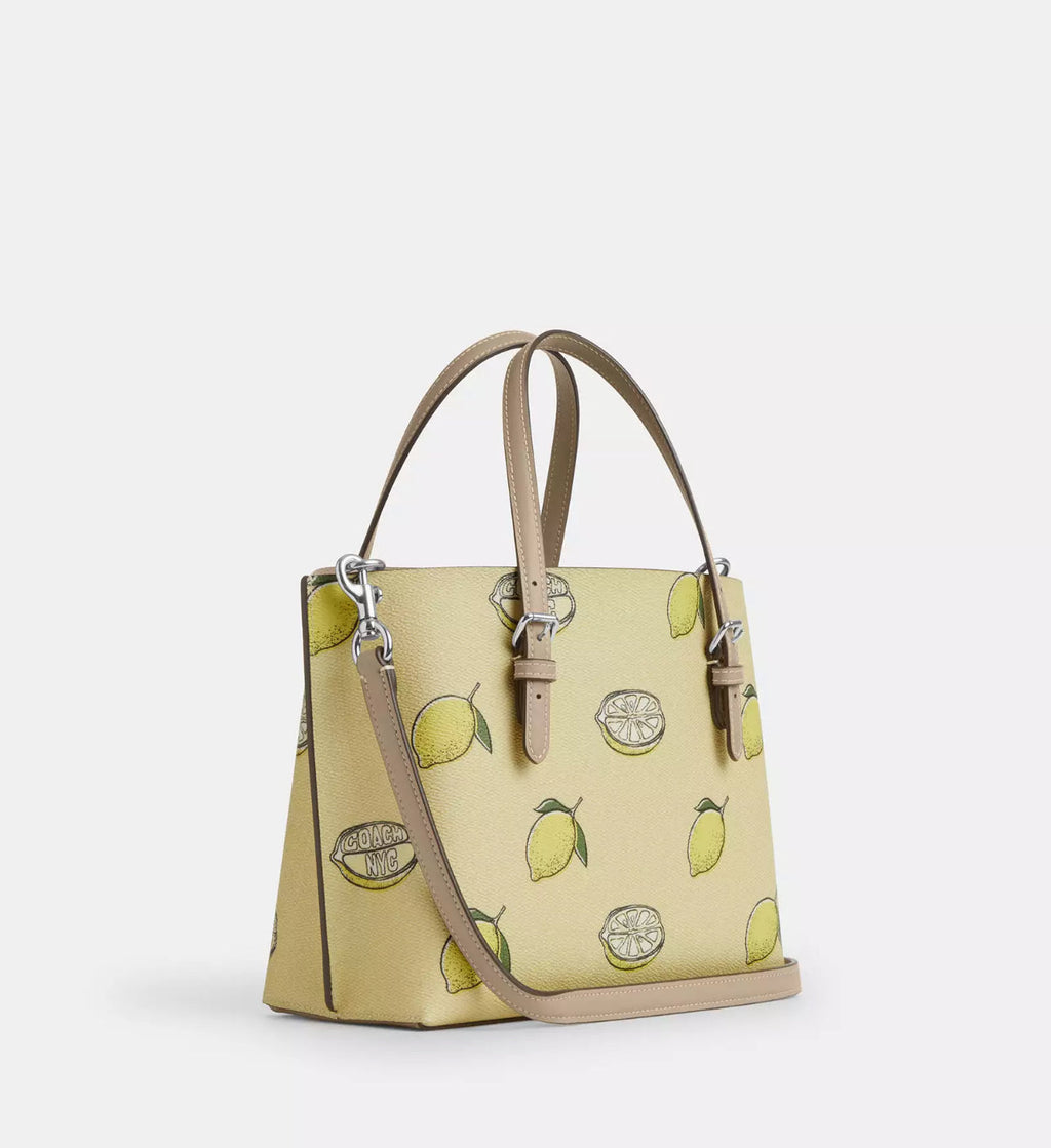 NWT Coach Mollie Tote Bag 25 With Lemon Print