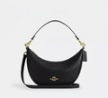 Coach Aria Shoulder/Crossbody Leather Bag In Gold/Black