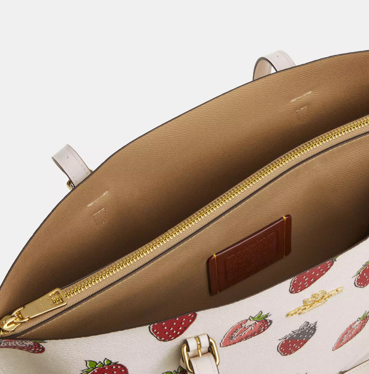 NWT Coach Large Mollie Tote Bag With Strawberry Print
