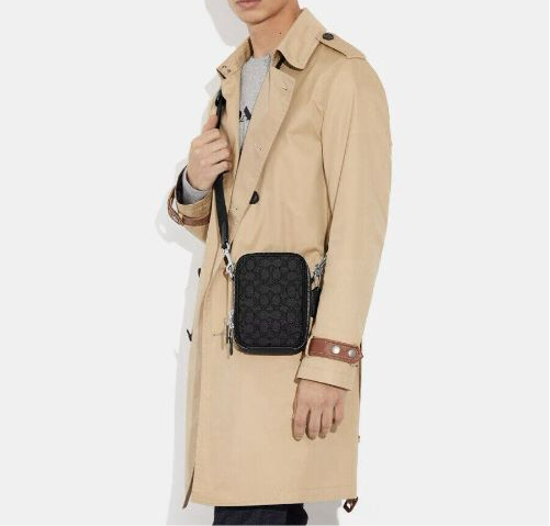 NWT Coach Men’s Stanton Crossbody In Signature Jacquard & Leather