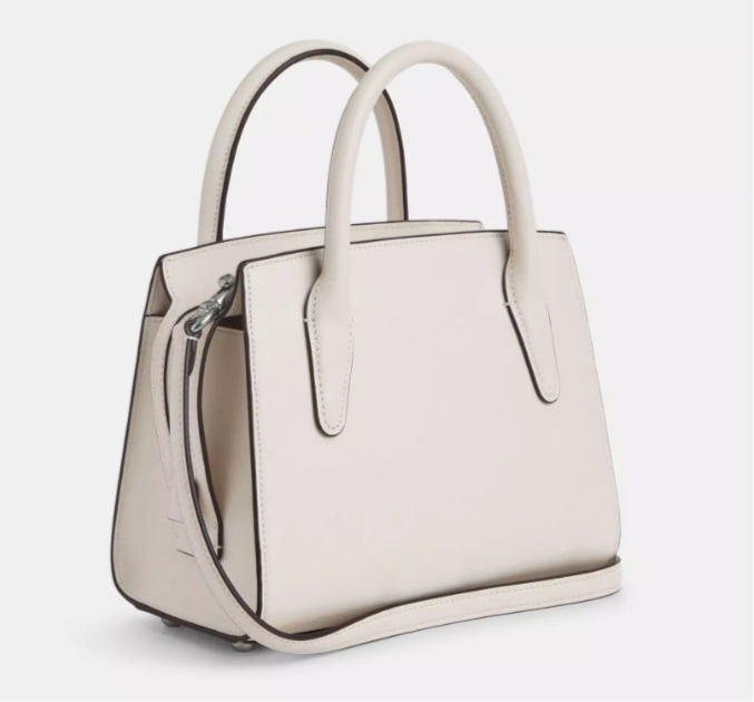 NWT Coach Medium Andrea Carryall Crossbody Leather Bag In Chalk