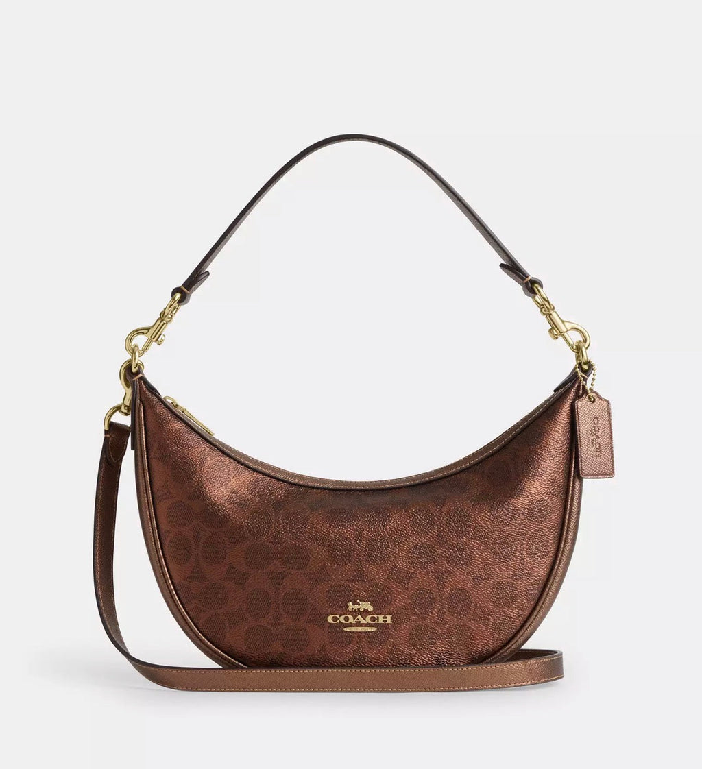 NWT Coach Aria Shoulder/Crossbody Bag Signature Canvas & Leather