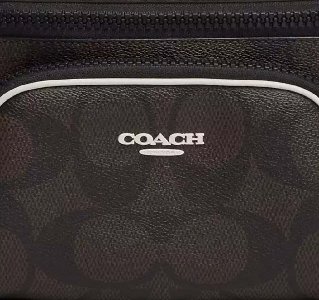 NWT Coach Men’s Racer Belt Bag In Signature Canvas & Leather