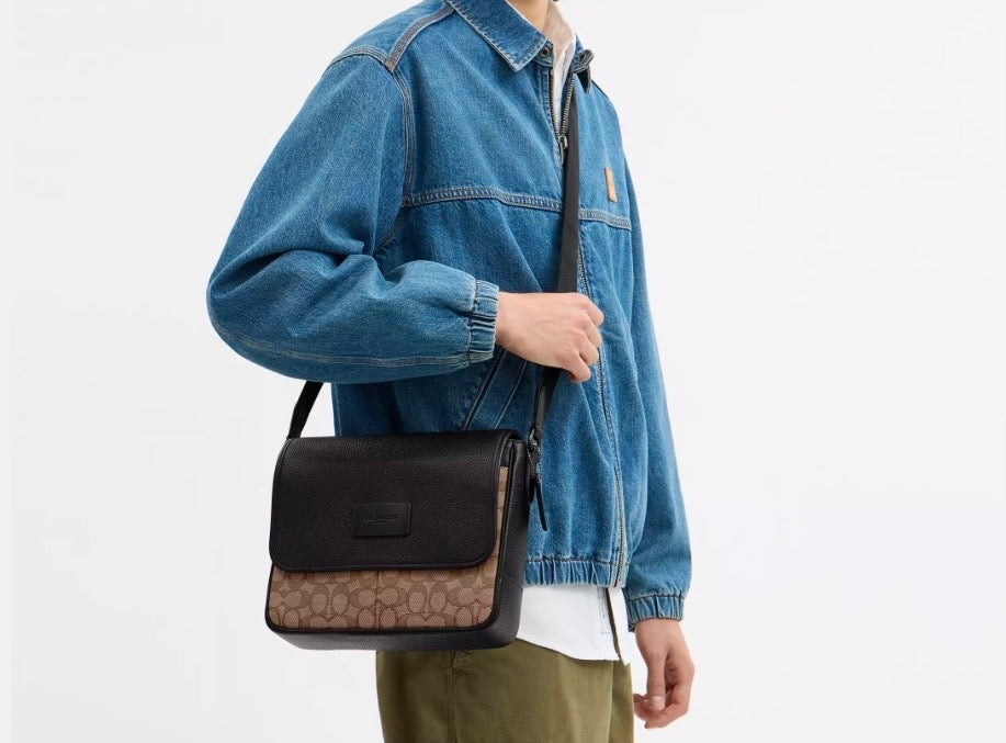 NWT Coach Men’s Sprint Map Bag 25 In Signature Jacquard & Leather
