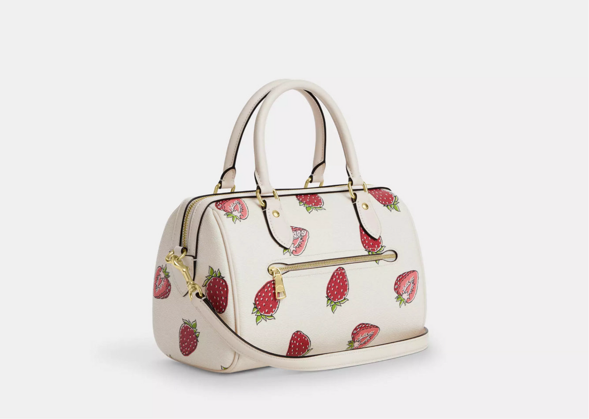 NWT Coach Rowan Satchel Bag with Strawberry Print