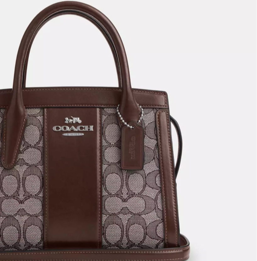 NWT Coach Andrea Carryall Bag In Signature Jacquard & Leather