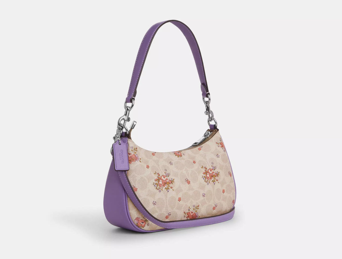NWT Coach Teri Shoulder Bag In Signature Canvas with Floral Print