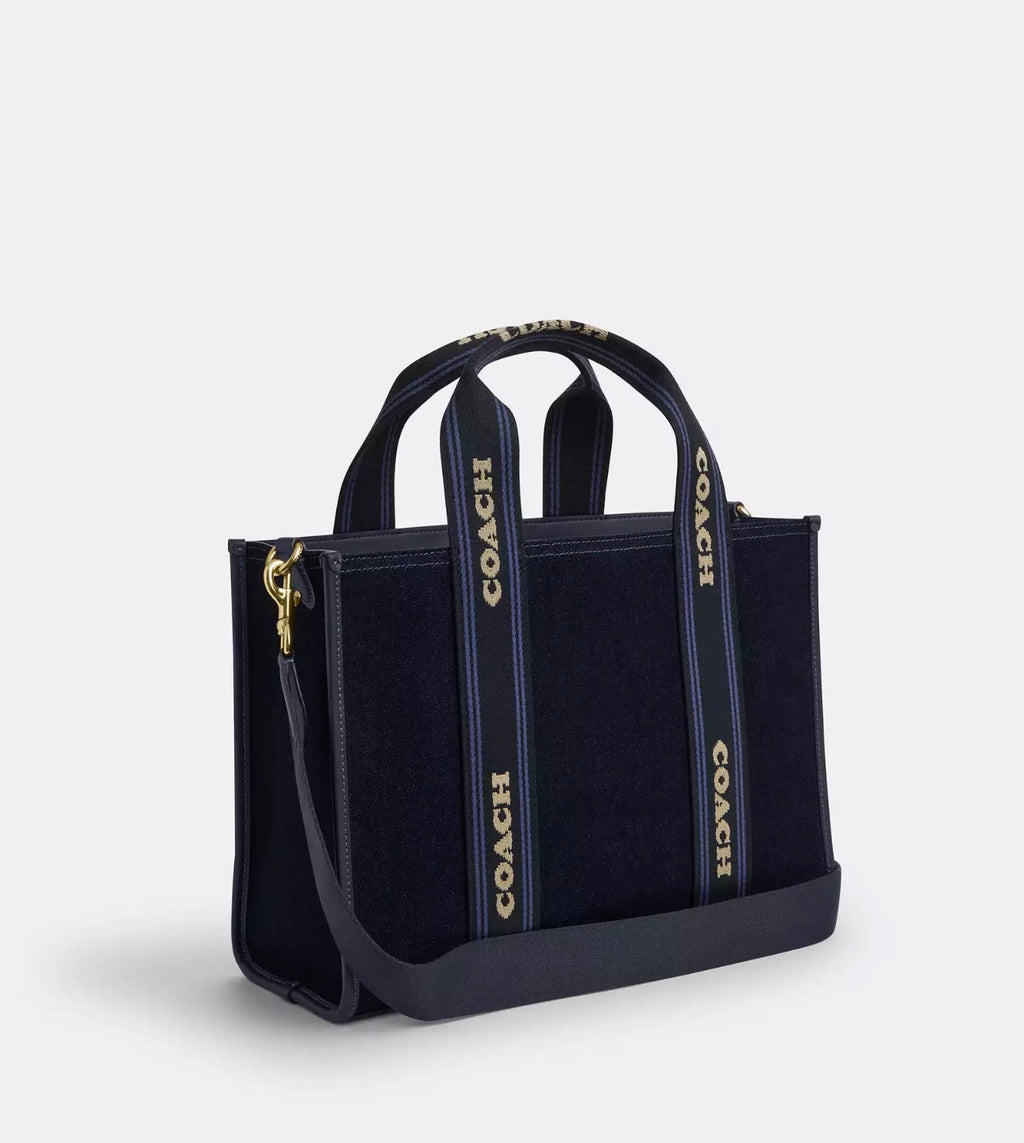 NWT Coach Smith Tote Bag In Gold/Dark Denim Gold Multi