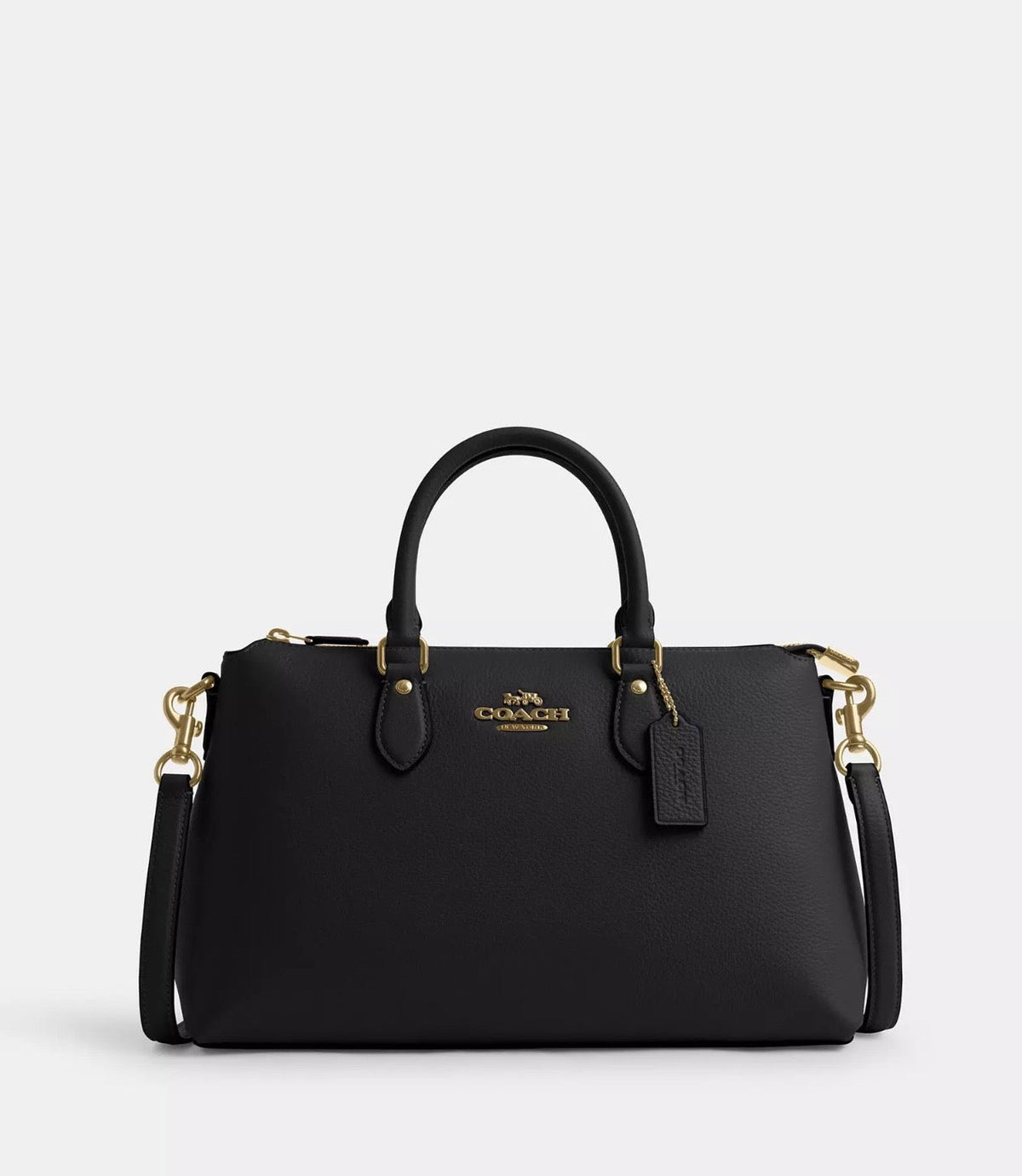 NWT Coach Leather Georgia Sachel Convertible Bag In Black