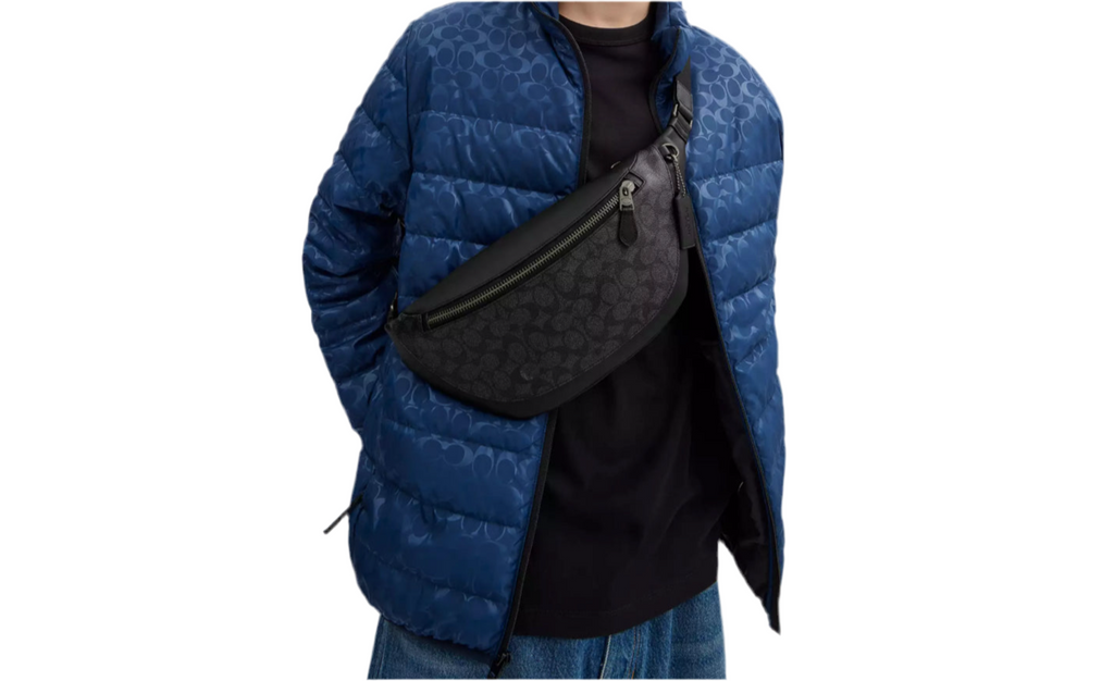 NWT Coach Men’s Warren Belt Bag In Signature Canvas & Leather
