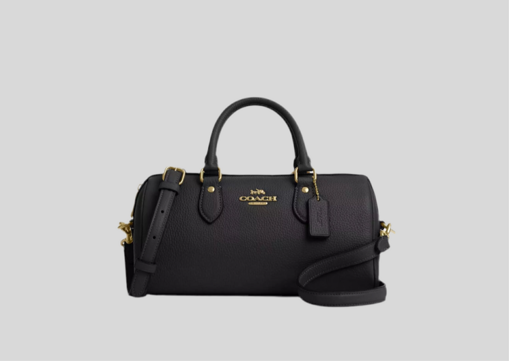 NWT Coach Rowan LONG Satchel Leather Bag In Gold/Black