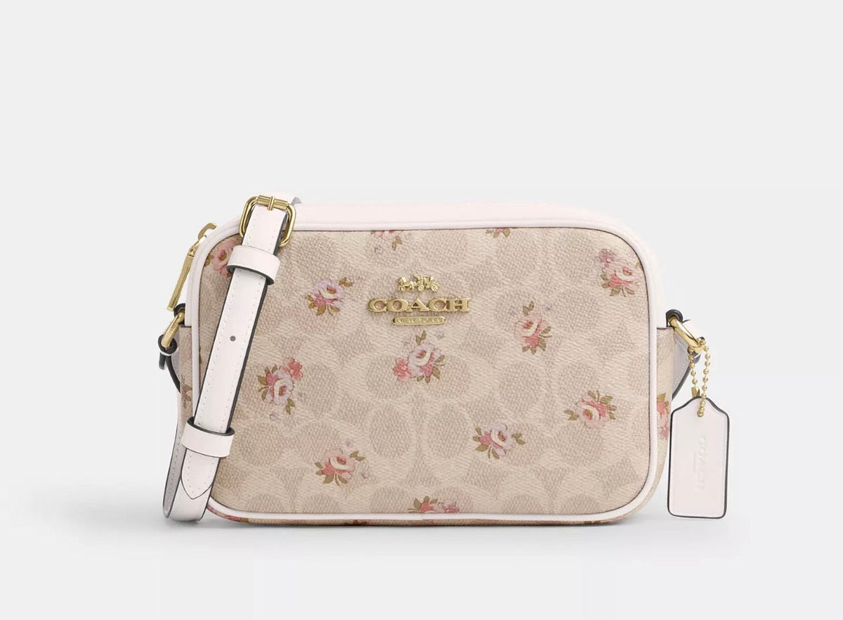 NWT Coach Mini Jamie Camera Bag In Signature Canvas With Floral Print