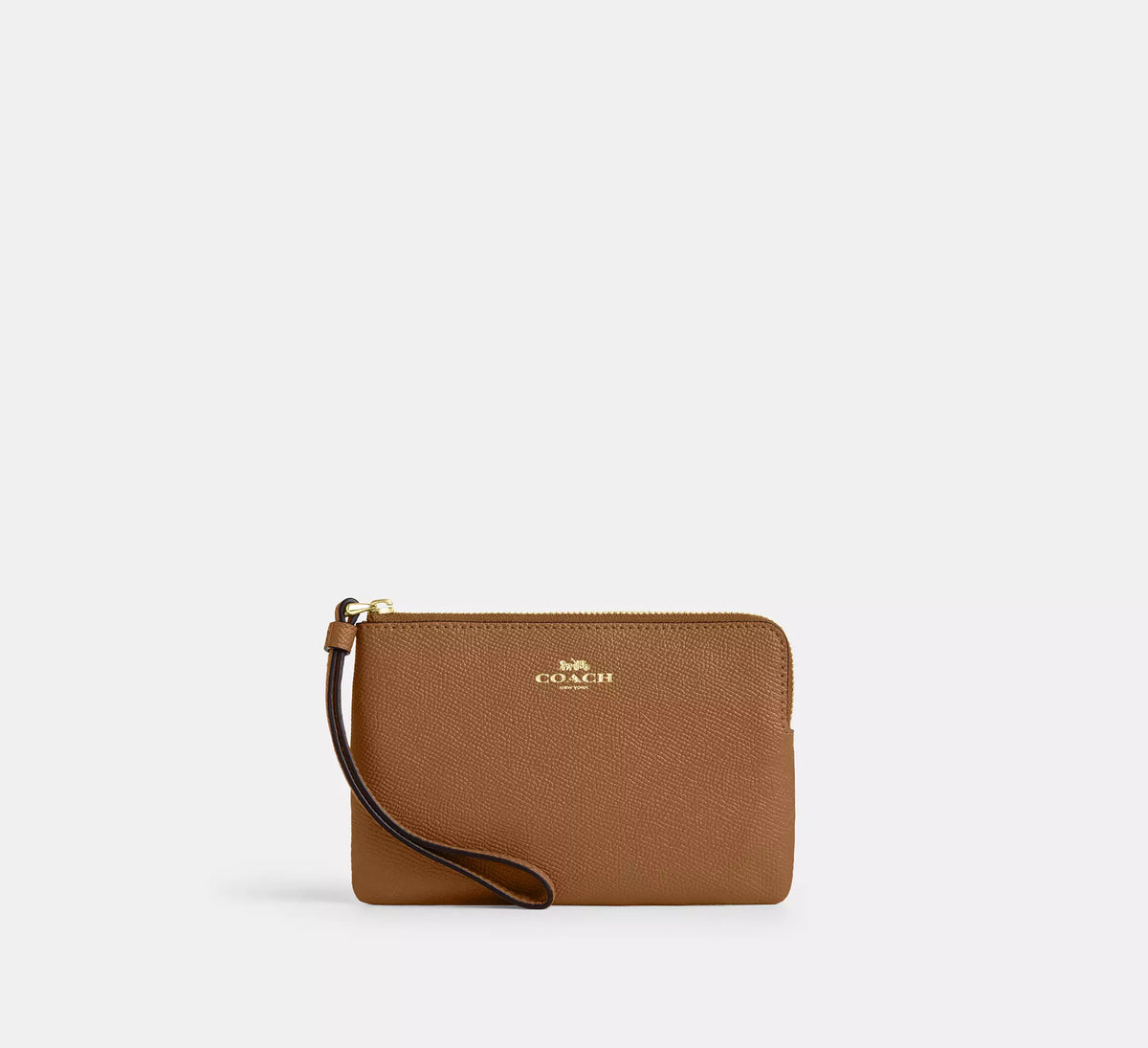 Coach Corner Zip Wristlet In Signature Canvas With Stripe