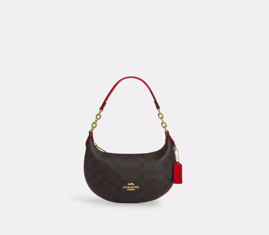 NWT Coach Mini Payton Bag With Signature Canvas & Leather