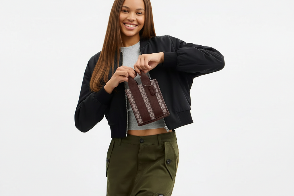 NWT Coach Smith Mini Tote In Signature Jacquard & Leather