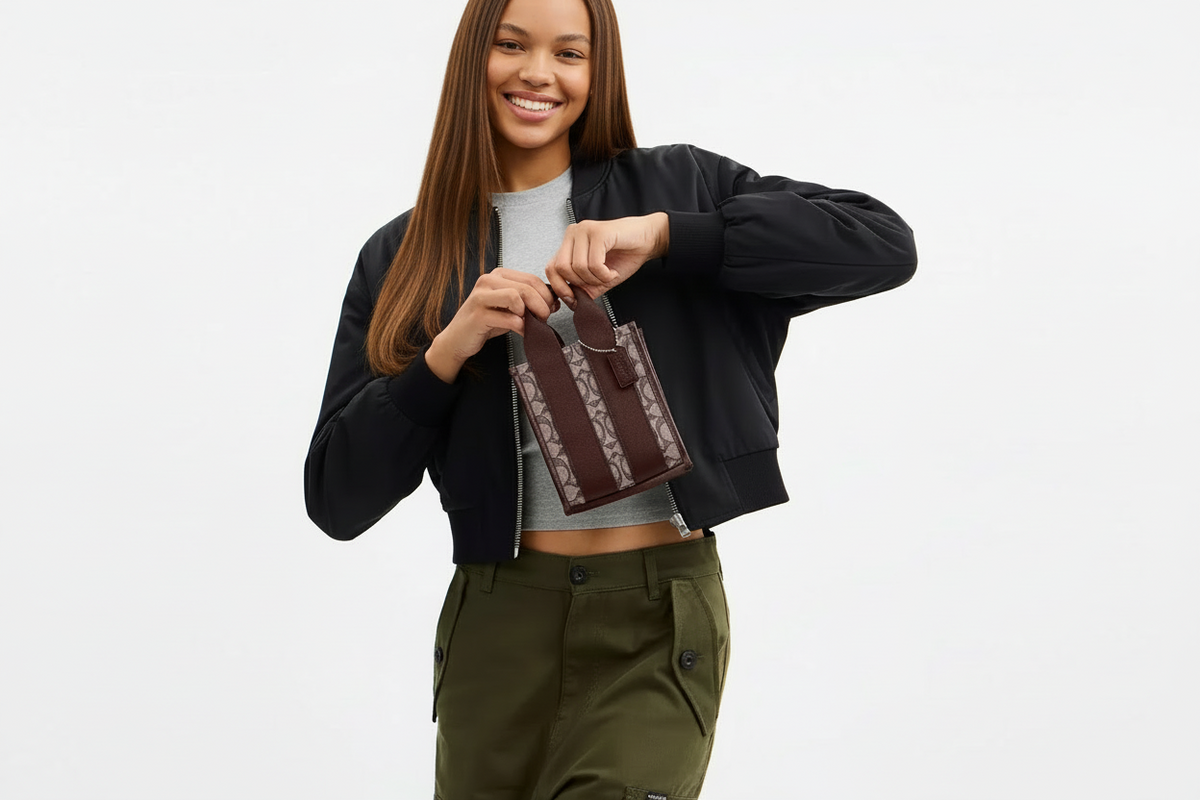 NWT Coach Smith Mini Tote In Signature Jacquard & Leather
