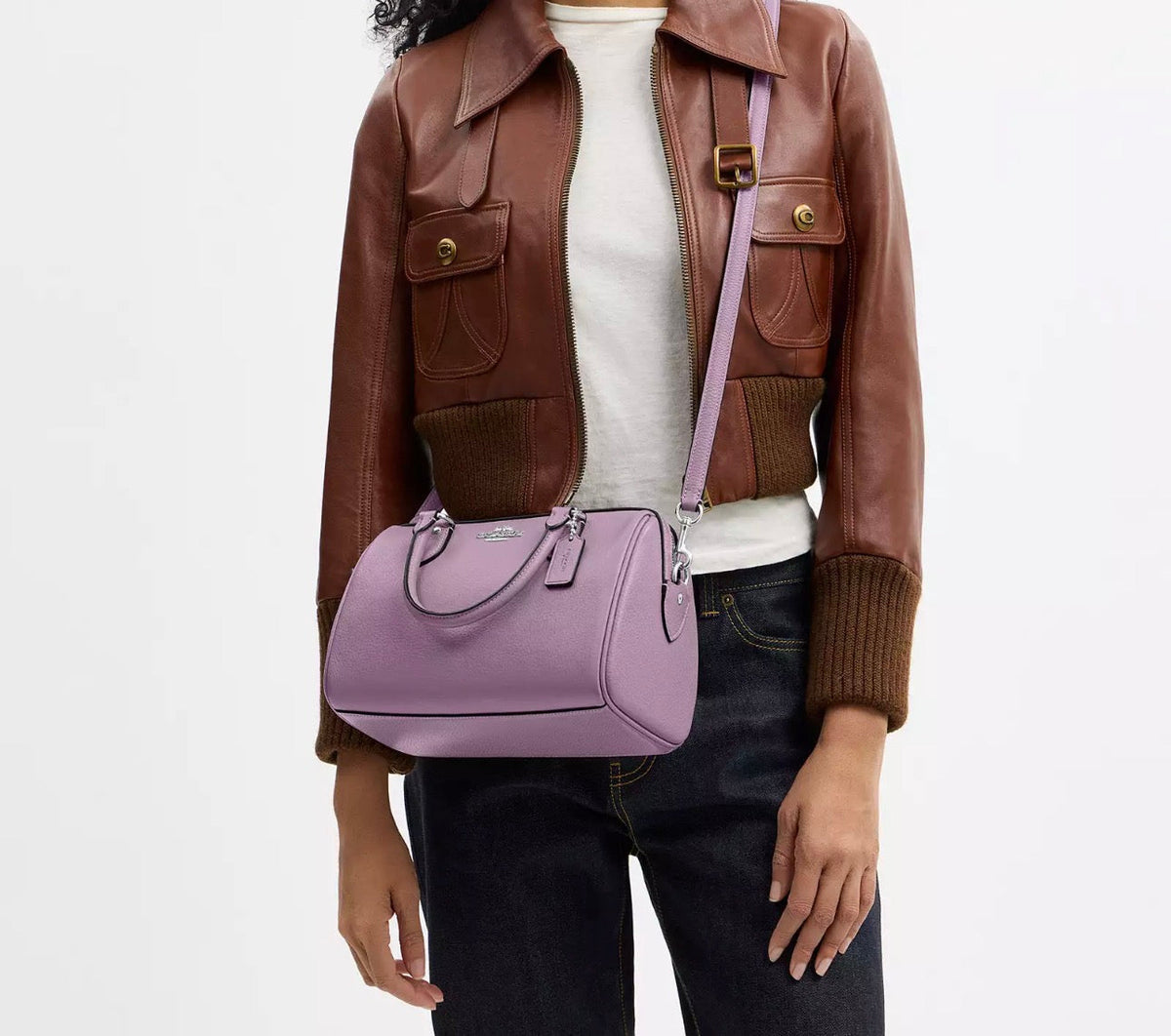 NWT Coach Rowan Satchel Crossbody Leather Bag With Detachable Strap
