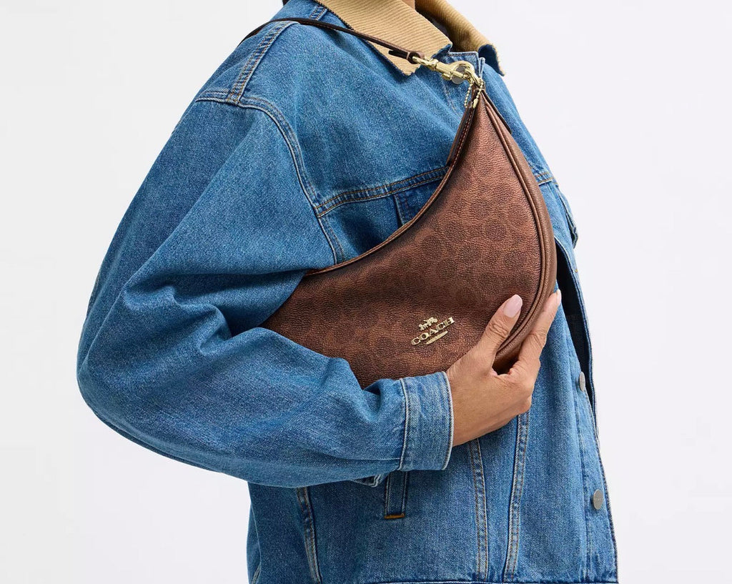 NWT Coach Aria Shoulder/Crossbody Bag Signature Canvas & Leather