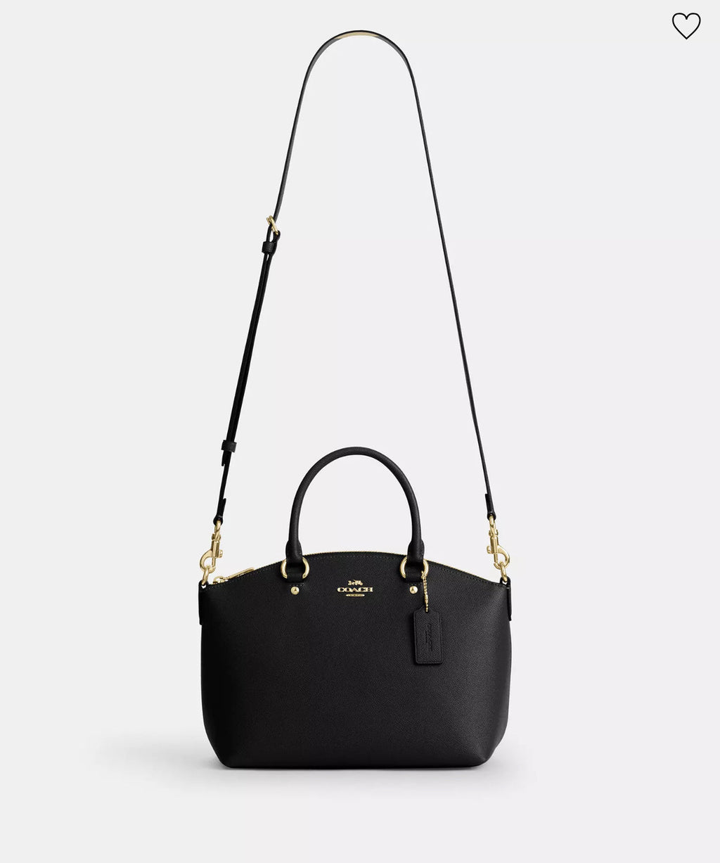 NWT Coach Leather Sadie Satchel Bag In Black