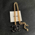 Chanel Black CC Pendant Chain Necklace
