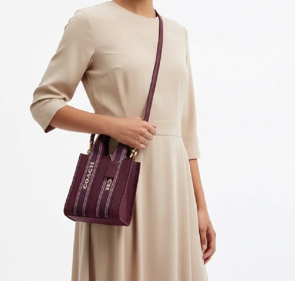 NWT Coach Smith Mini Leather Tote In Dark Wine