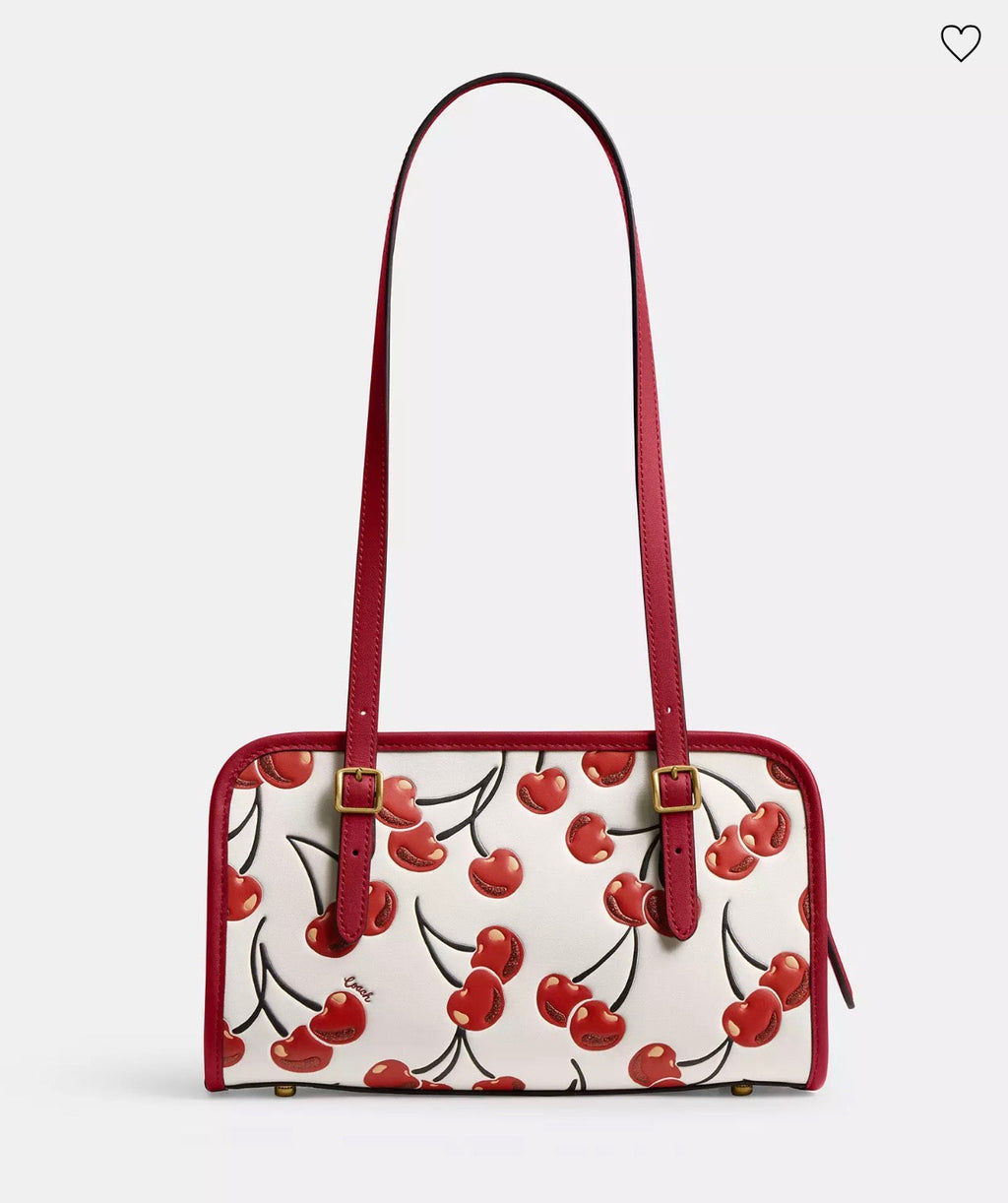 NWT Coach Originals Leather Swing Zip Bag With Cherry Print