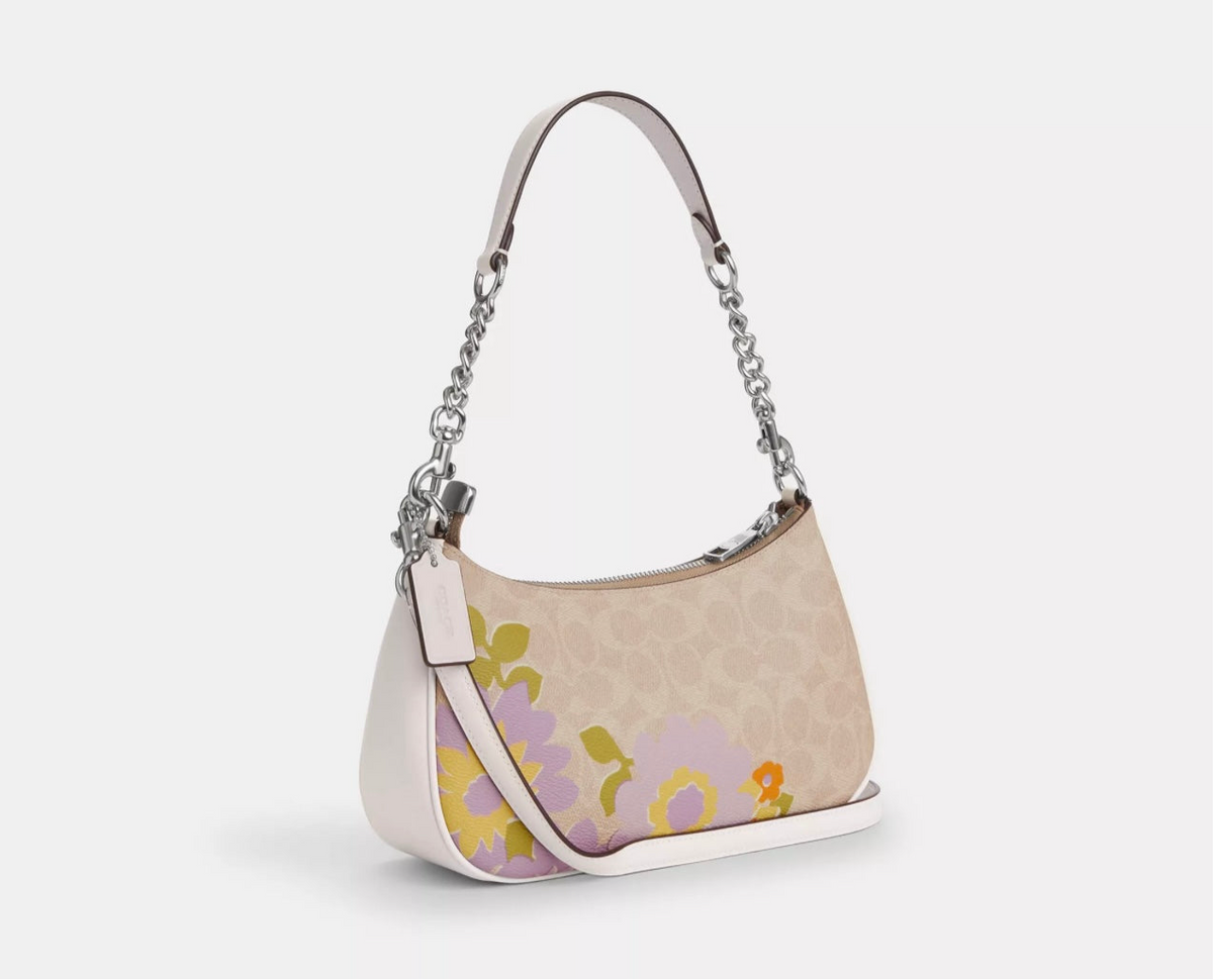NWT Coach Teri Shoulder Bag In Signature Canvas With Floral Print