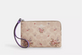 NWT Coach Corner Zip Wristlet In Signature Canvas with Floral Print