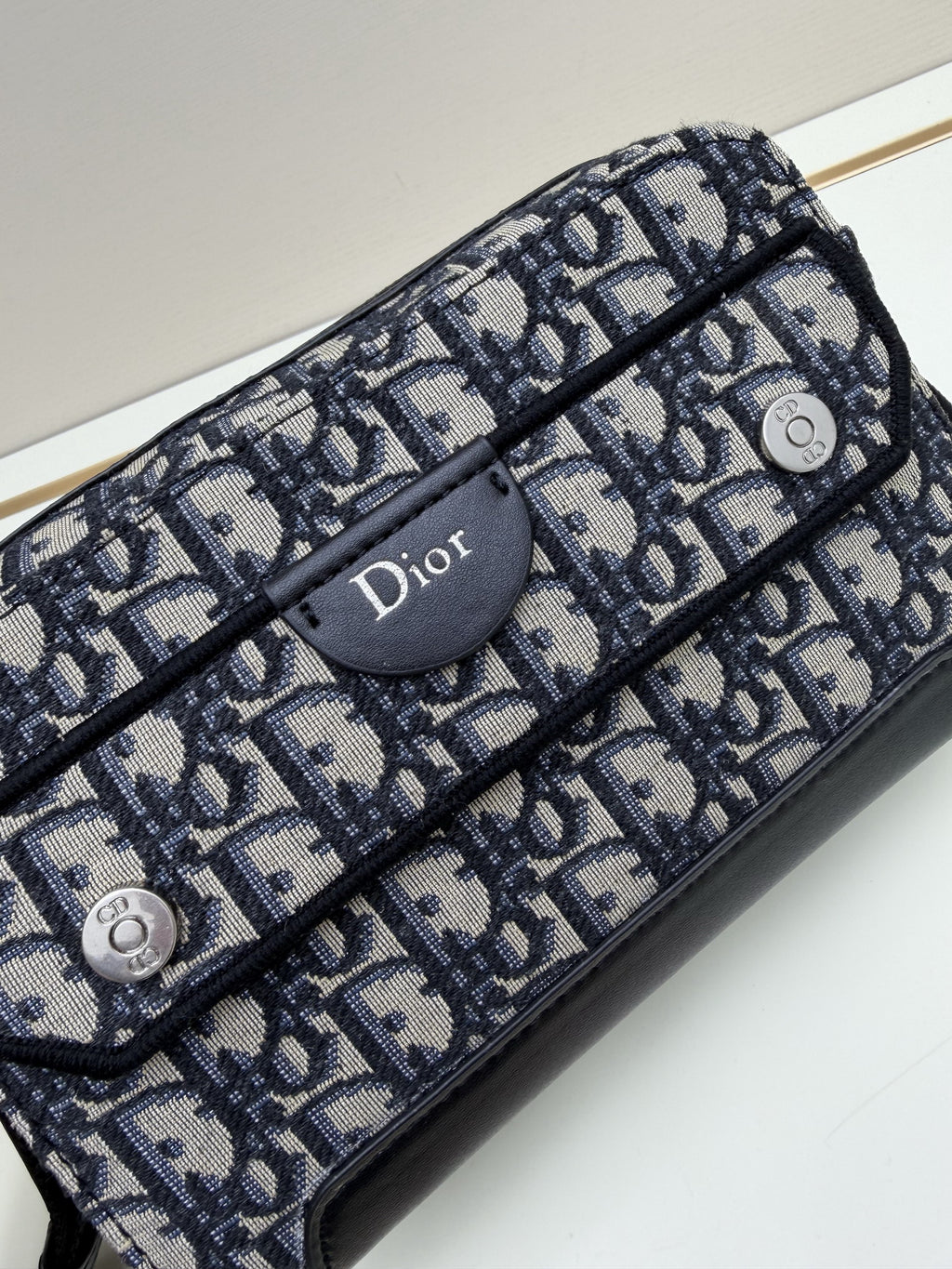 Dior Navy Oblique Monogram Shoulder Bag