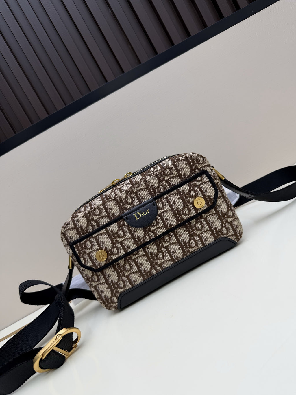 Dior Brown Oblique Monogram Shoulder Bag
