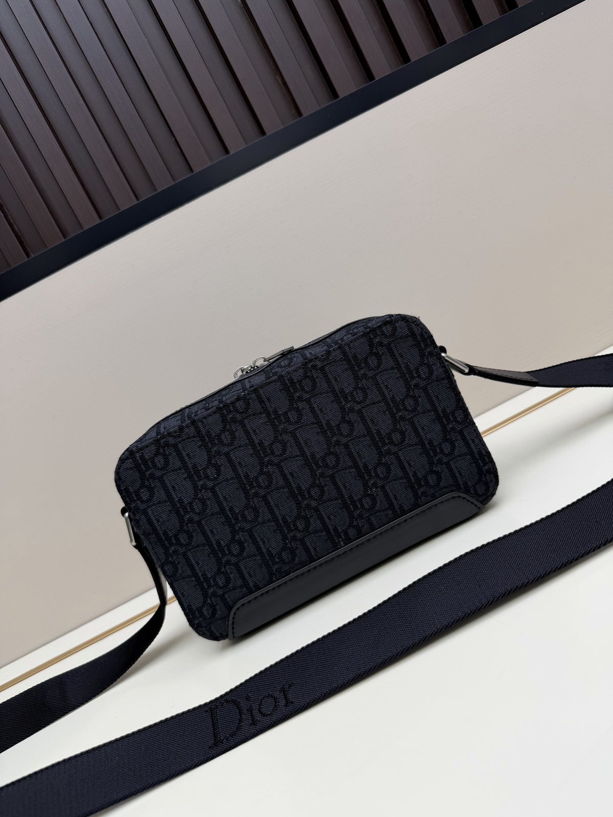 Dior Black Oblique Monogram Shoulder Bag