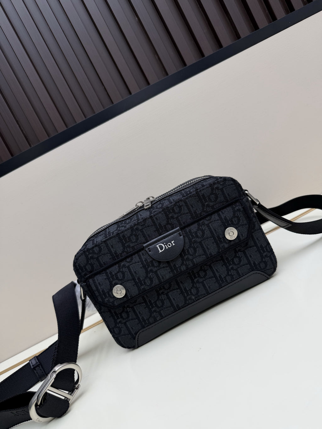 Dior Black Oblique Monogram Shoulder Bag