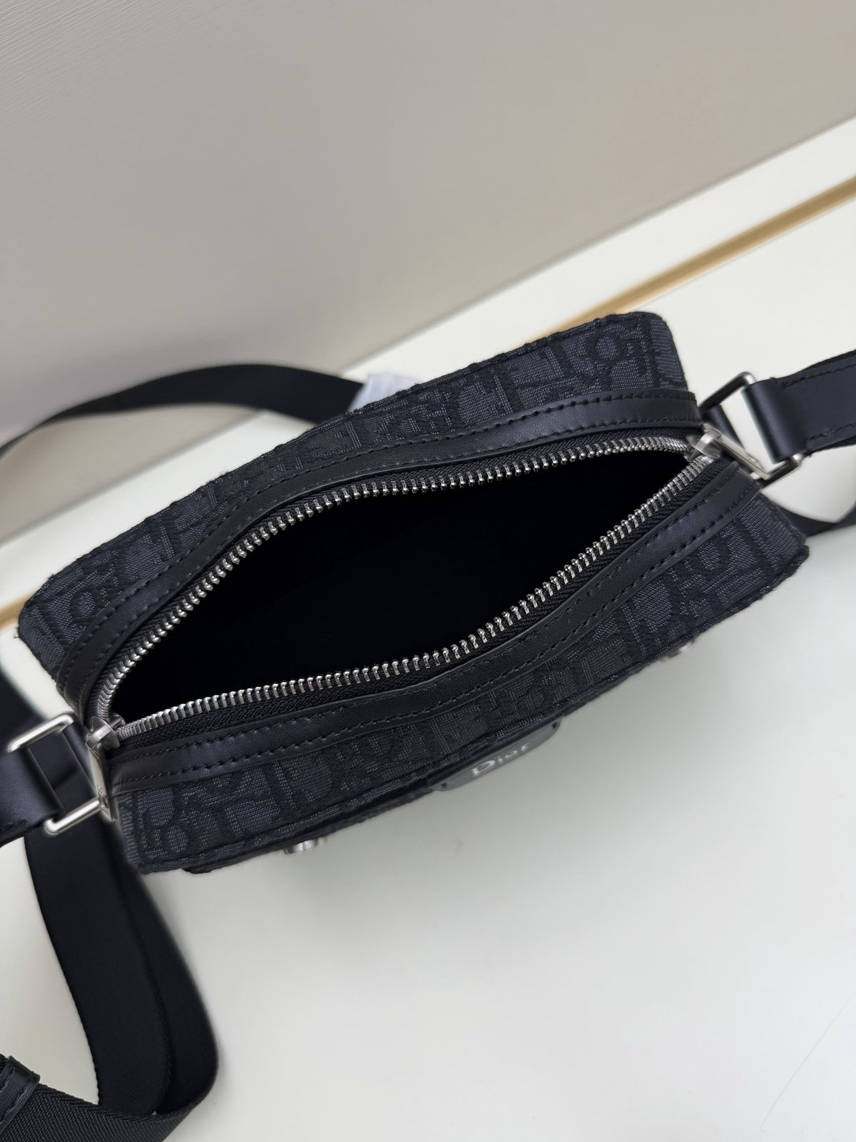 Dior Black Oblique Monogram Shoulder Bag