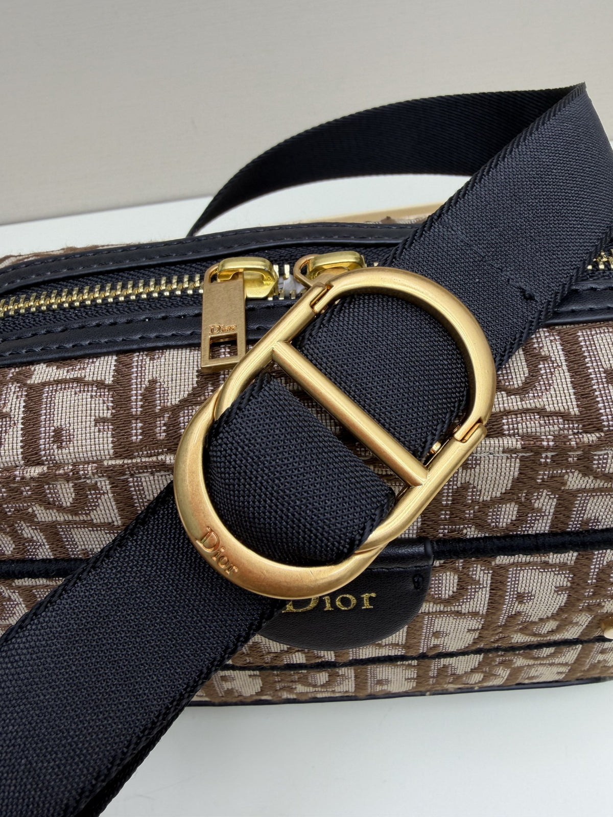 Dior Brown Oblique Monogram Shoulder Bag