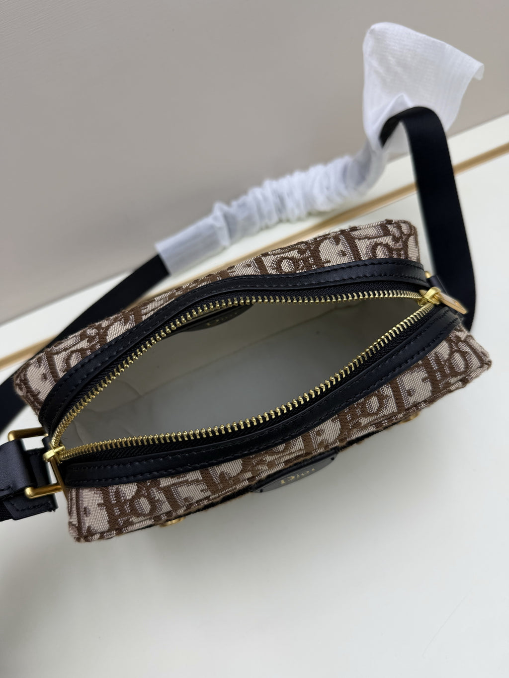 Dior Brown Oblique Monogram Shoulder Bag