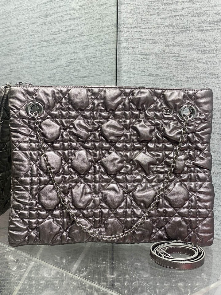 Dior Bronze Cannage-Quilted Chain Shoulder Bag