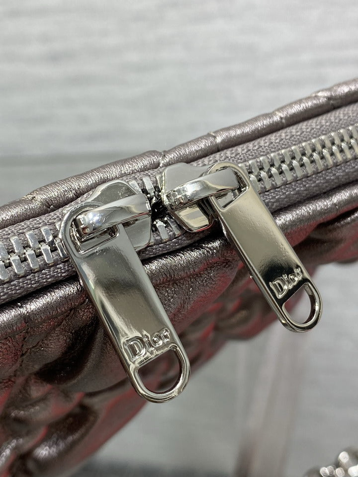 Dior Bronze Cannage-Quilted Chain Shoulder Bag