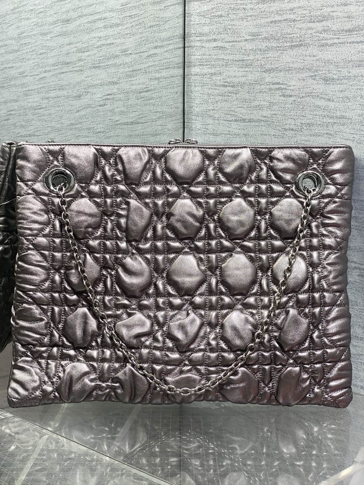 Dior Bronze Cannage-Quilted Chain Shoulder Bag