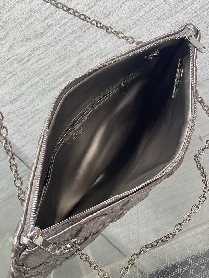 Dior Bronze Cannage-Quilted Chain Shoulder Bag
