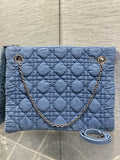 Dior Blue Cannage-Quilted Chain Shoulder Bag