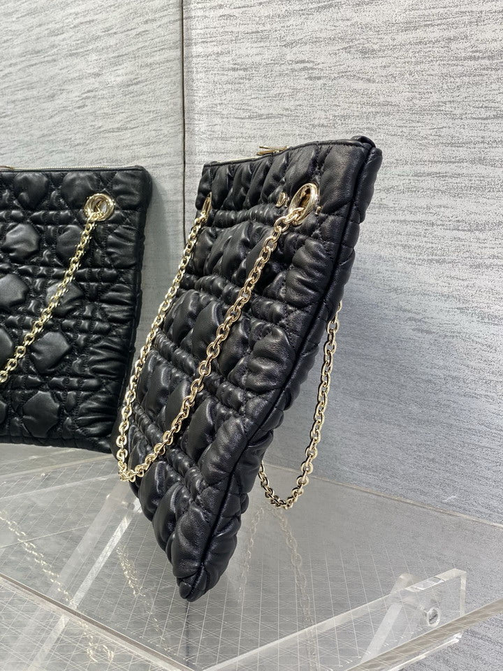 Dior Black Cannage-Quilted Chain Shoulder Bag