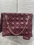 Dior Burgundy Cannage-Quilted Chain Shoulder Bag