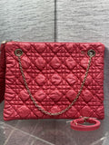 Dior Red Cannage-Quilted Chain Shoulder Bag