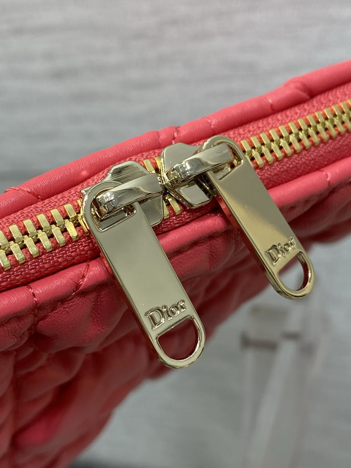 Dior Red Cannage-Quilted Chain Shoulder Bag