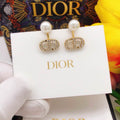 Dior CD Pearl & Crystal Stud Earrings
