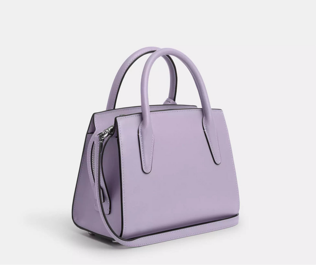 NWT Coach Leather Andrea Carryall Bag In Silver/Lilac