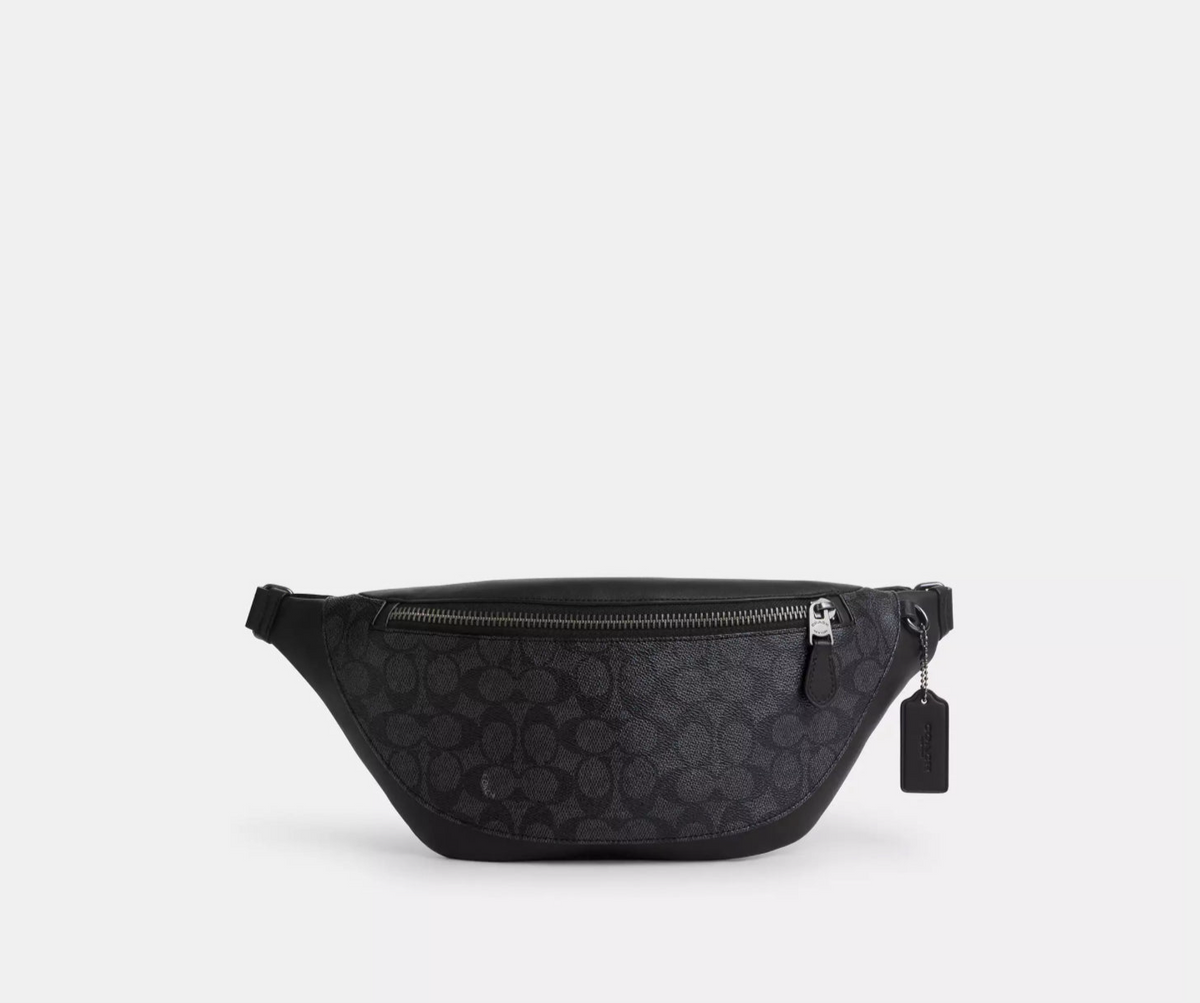 NWT Coach Men’s Warren Belt Bag In Signature Canvas & Leather
