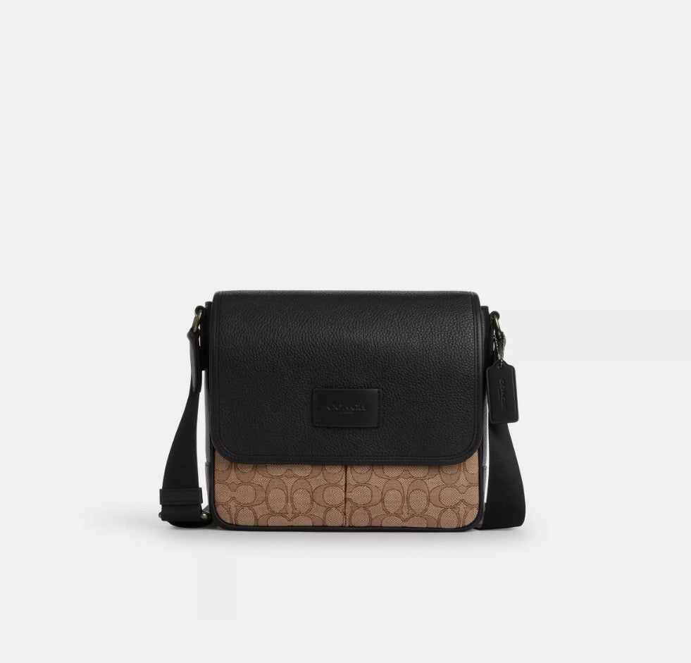 NWT Coach Men’s Sprint Map Bag 25 In Signature Jacquard & Leather