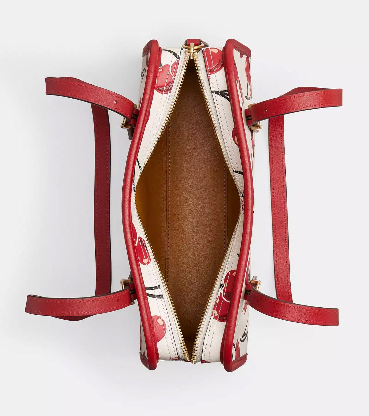 NWT Coach Originals Leather Swing Zip Bag With Cherry Print